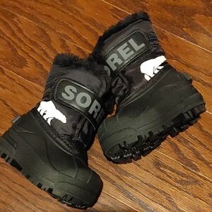 Sorel Kids Snow commander toddler Waterproof Black Boots size 4
